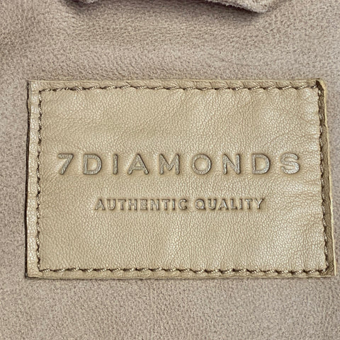 Veste zippée 7 DIAMONDS en daim couleur chameau avec deux poches, taille XXL