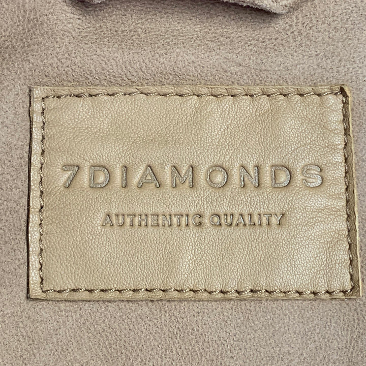 7 DIAMONDS Size XXL Camel Suede Two Pockets Zip Up Jacket