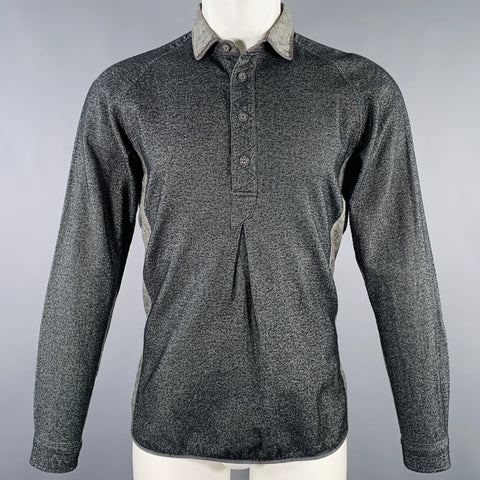 WHITE MOUNTAINEERING AW11 Size S Grey Charcoal Twill Cotton Half Placket Polo