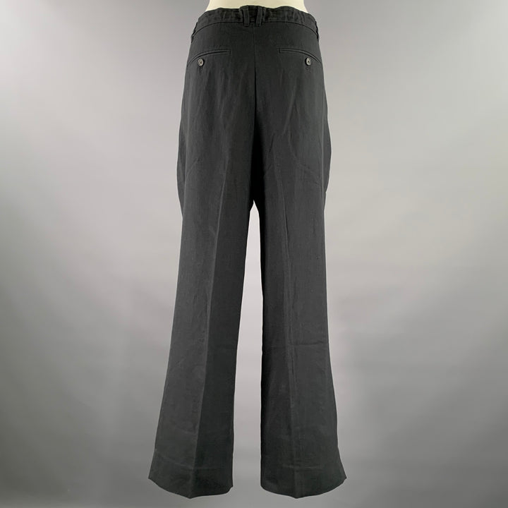 THE ROW Size 10 Navy Silk Linen Drawstring Pants