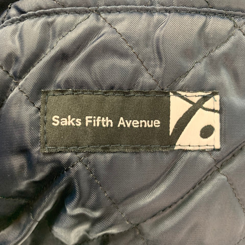 SAKS FIFTH AVENUE Taille 42 Caban à double boutonnage en mélange de cachemire bleu marine