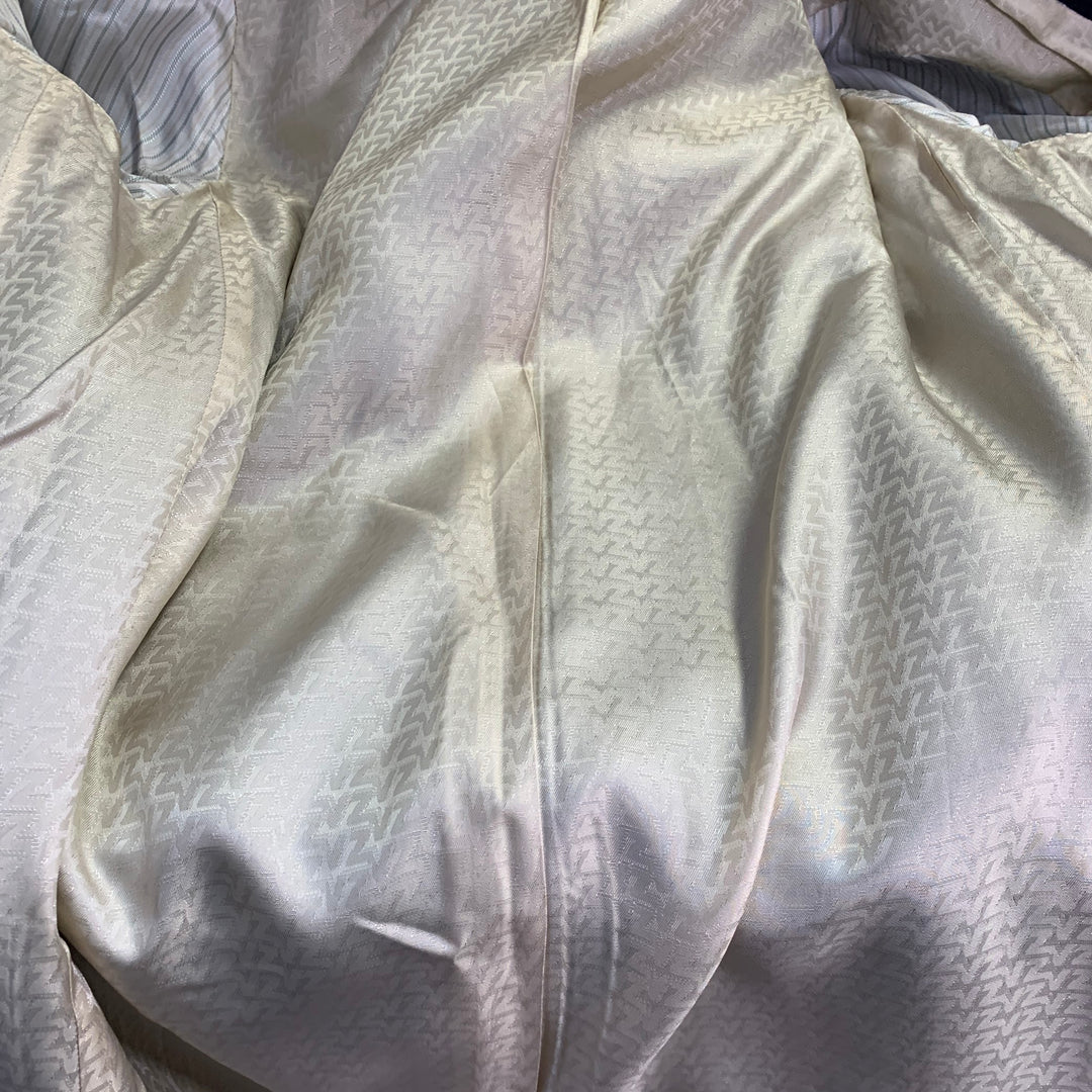 ZADIG & VOLTAIRE Size L Manon Navy Pink Wool Cashmere Blend Fur Collar Notch Lapel Coat