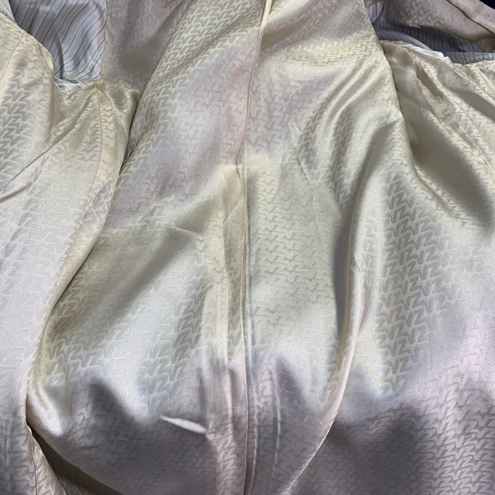 ZADIG & VOLTAIRE Size L Manon Navy Pink Wool Cashmere Blend Fur Collar Notch Lapel Coat