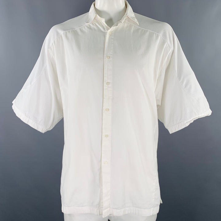 D.GNAK by KANG D. One Size White Mixed Fabrics Oversized Long Sleeve Shirt