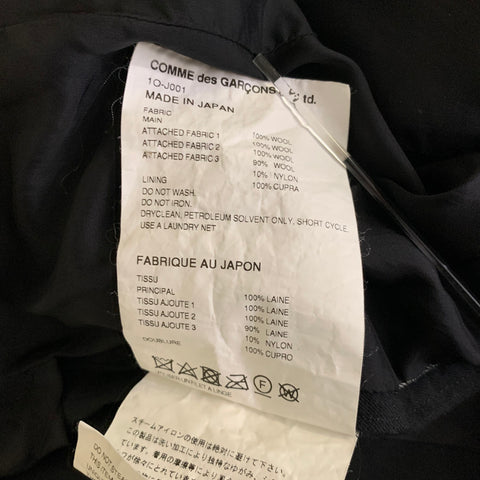 COMME des GARCONS BLACK Chest Size M Black Grey & White Patchwork Sport Coat