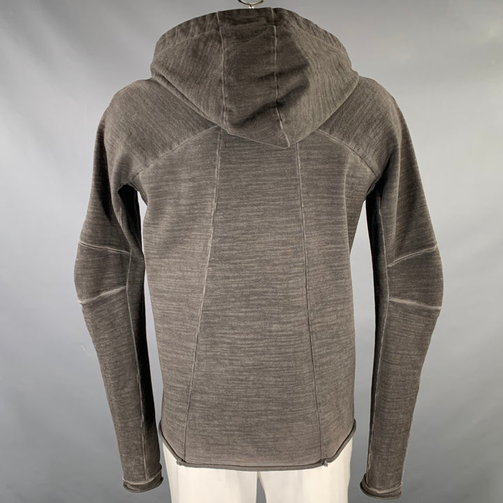 ANDREA YA'AQOV Size L Gray Dyed Cotton Hoodie Jacket
