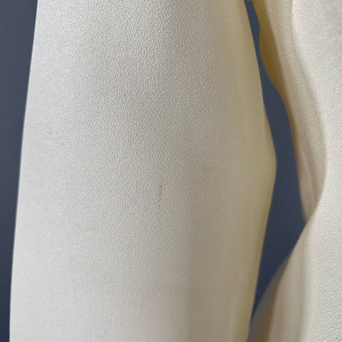 VINTAGE Size M Cream Crepe Collarless Jacket Blazer
