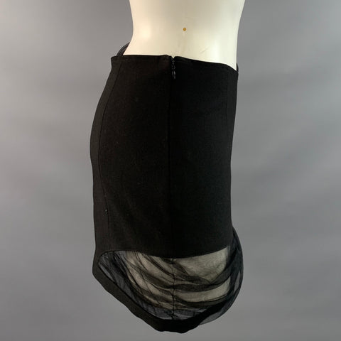 NANA JACQUELINE Size M Black Polyester Blend Mini Skirt