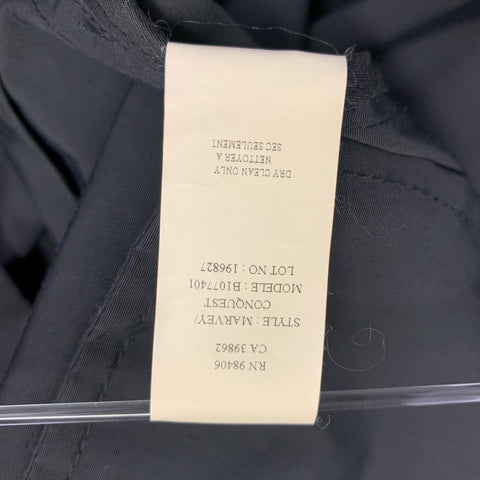 THEORY Size M Marvey Conquest Black Nylon Cotton Single Breasted Coat