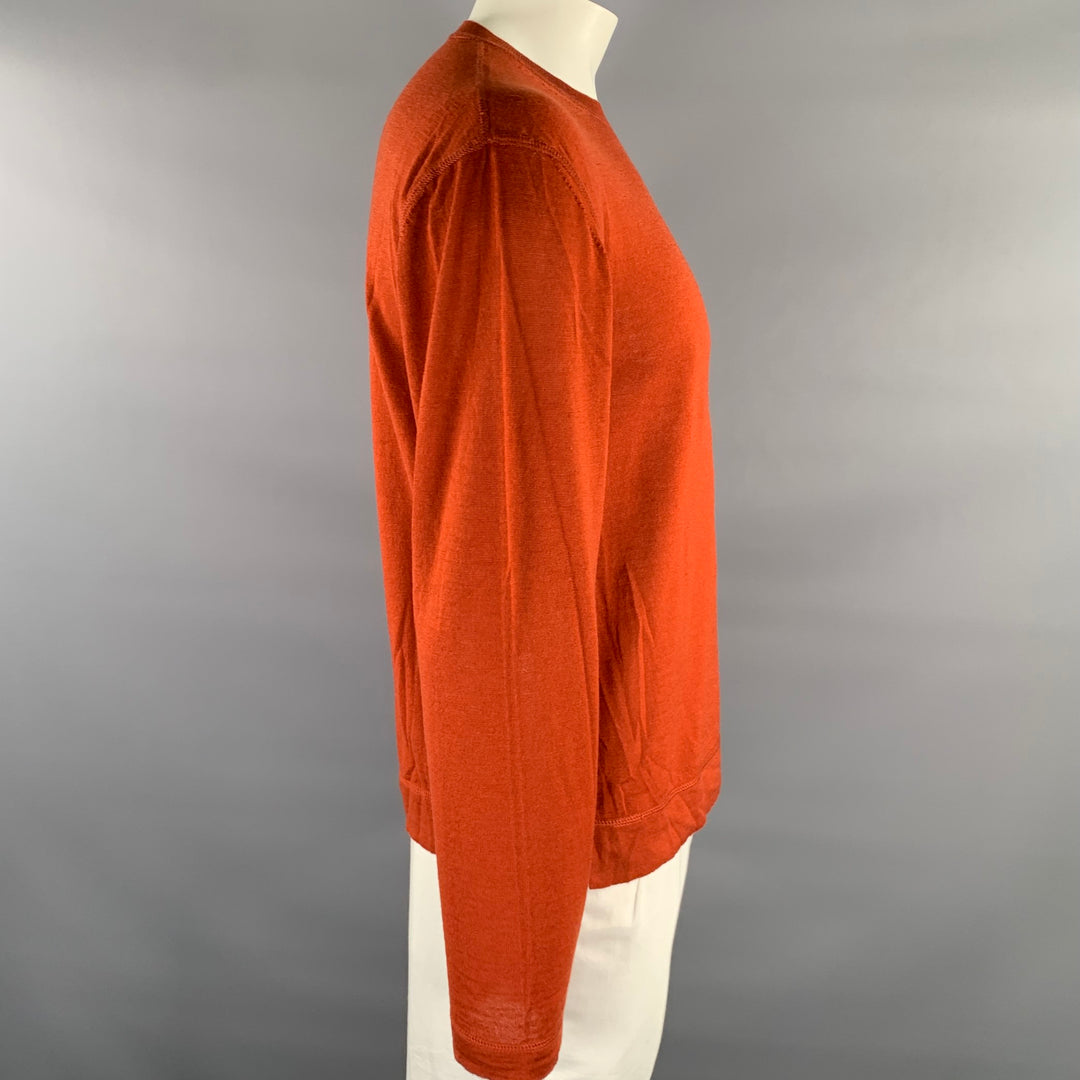 OFFICINE GENERALE Size L Orange Wool Pullover