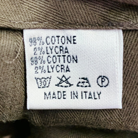DE CORATO Size 36 Khaki Cotton Blend Twill Flat Front Casual Pants
