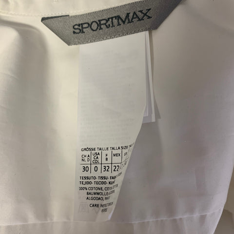 SPORTMAX Size 0 White Cotton Blouse