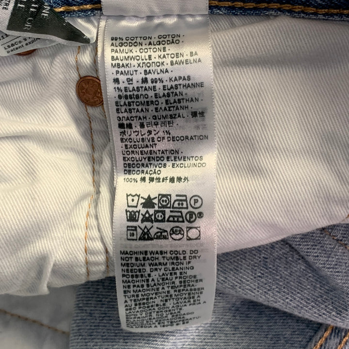 LEVI STRAUSS Size 33 Light Blue Cotton Blend Denim Straight Button Fly Jeans