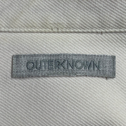 OUTERKNOWN Taille L Chemise à manches longues en twill de coton crème à une poche