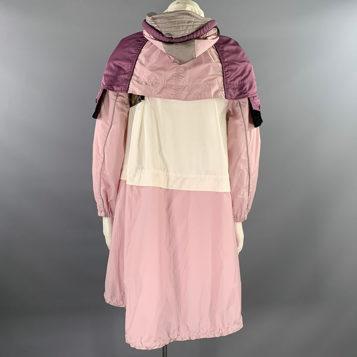VALENTINO Size XL White Pink Polyamide Color Block Jacket