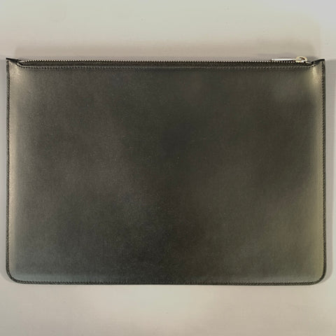 NEIL BARRETT SS2016 Black Red Lightning Bolt Leather Pouch Bag