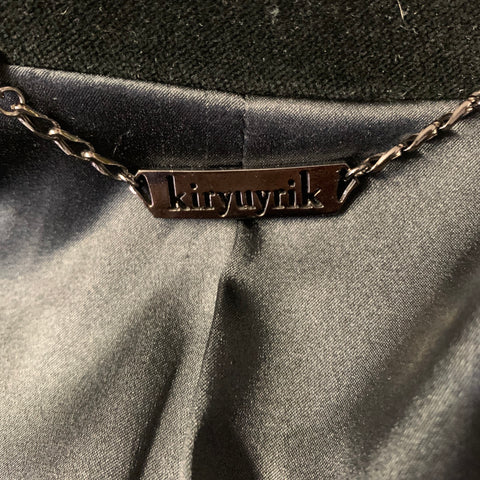 KIRYUYRIK Chest Size XXL Black Cotton Peak Lapel Sport Coat
