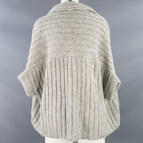 JARBO Size 0 Heather Grey Alpaca Blend Sleeveless Open Front Cardigan