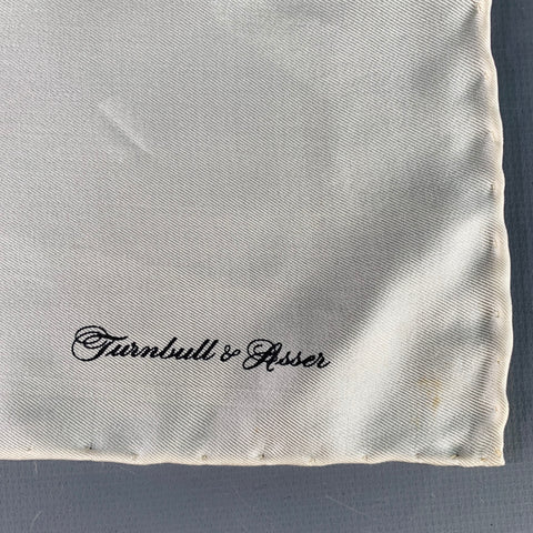TURNBULL & ASSER Cream Signature Silk Pocket Square