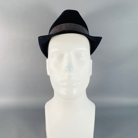 MARLOW Black Charcoal Wool Felt Trilby Fedora Hat