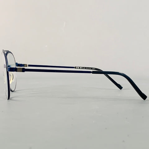 DE STIJL Lunettes Aviateur Henry en métal bleu