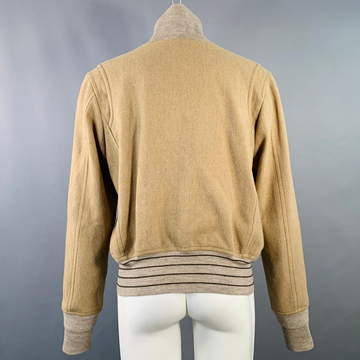 HAIDER ACKERMANN Size 38 Tan Wool Cotton Cropped Blouson Bomber Jacket
