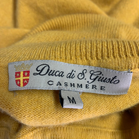 DUCA DI S.GIUSTO Size M Yellow Cashmere Turtleneck Sweater