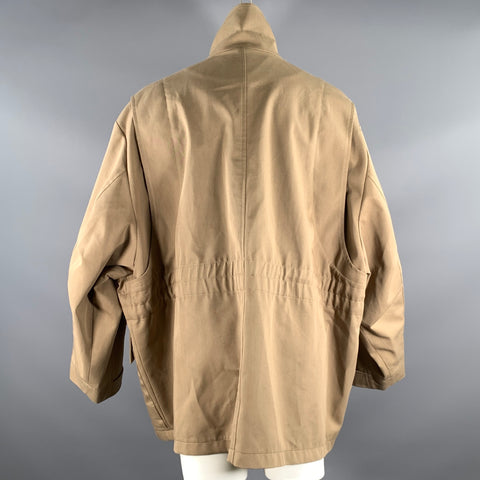 AMI by ALEXANDRE MATTIUSSI Size M Khaki Polyester Blend Zip & Snaps Coat