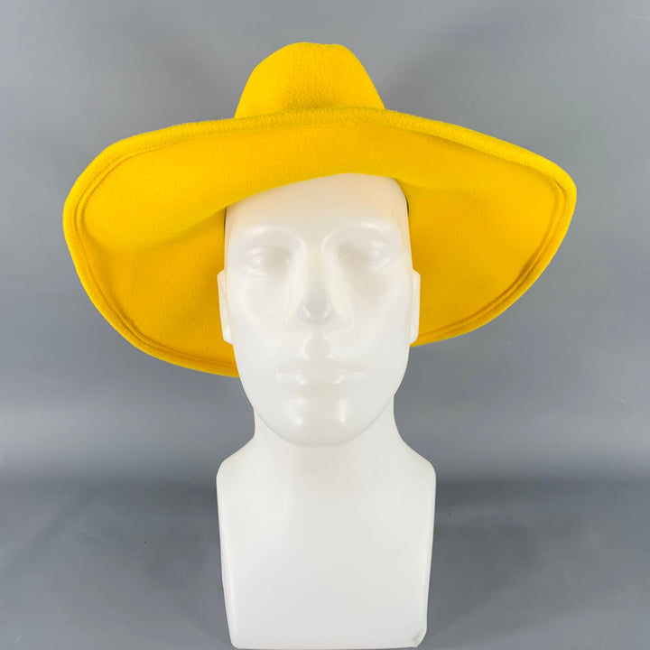 GIGI BURRIS Requiem Yellow Felt Fedora Hat