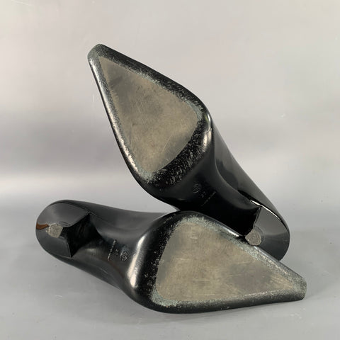THE ROW Size 7 Black Patent Leather Pointed Toe Pumps