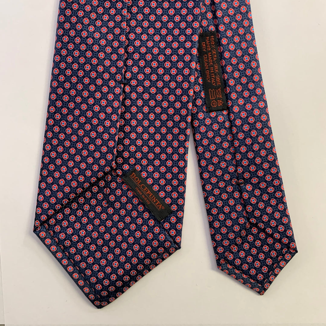 DOLCEPUNTA Navy Red Floral Silk Tie