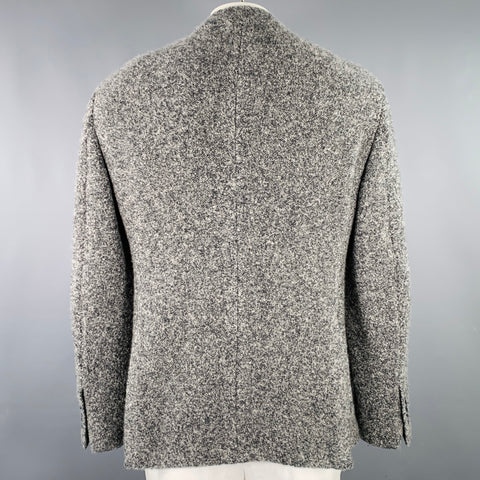 GIORGIO ARMANI Size 44 Grey Charcoal Tweed Cashmere Silk Jacket