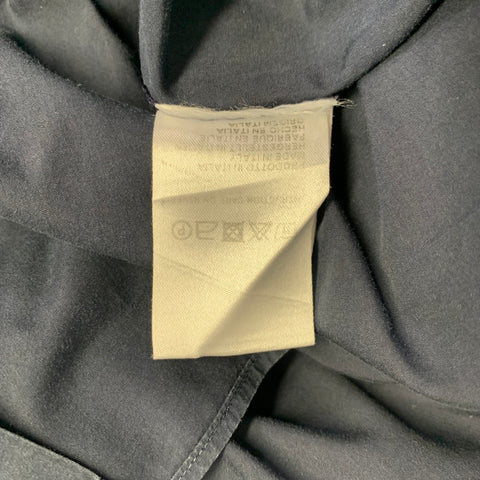 LANVIN Size M Navy Cotton Button Up Long Sleeve Shirt