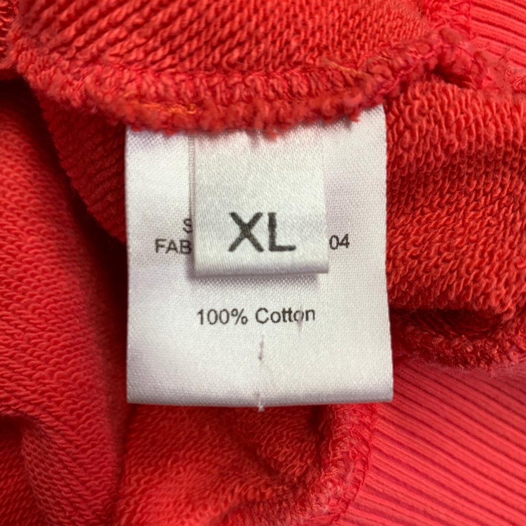 RAF SIMONS Size XL Pink Orange Ombre Cotton Crew Neck Sweatshirt