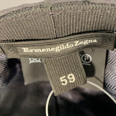 ERMENEGILDO ZEGNA Size 59 Grey Charcoal Wool Flat Cap Hat