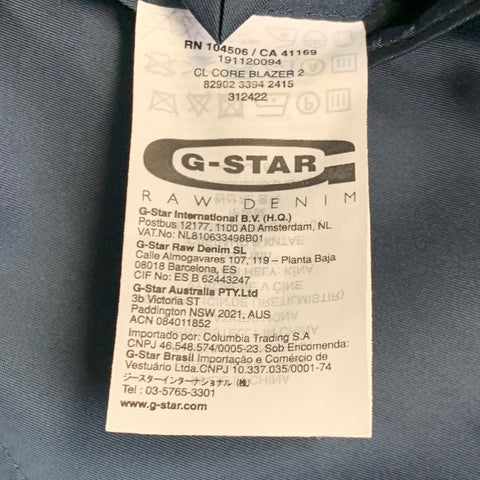 G-STAR Size 40 CL Core 2 Navy Black Wool Blend Notch Lapel Sport Coat