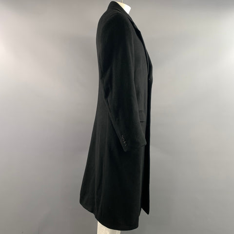 RALPH LAUREN Size L Black Cashmere Trench Coat
