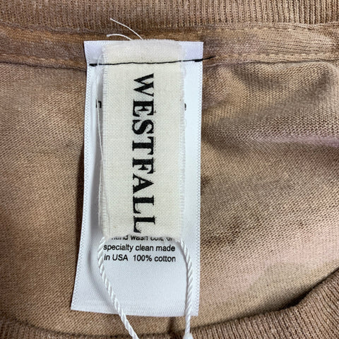 T-shirt WESTFALL en coton à col rond, taille M, imprimé graphique multicolore marron