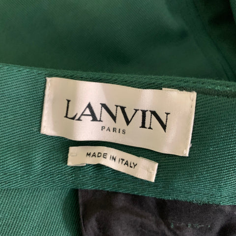LANVIN Size 30 Green Cotton Blend Zip Fly Casual Pants