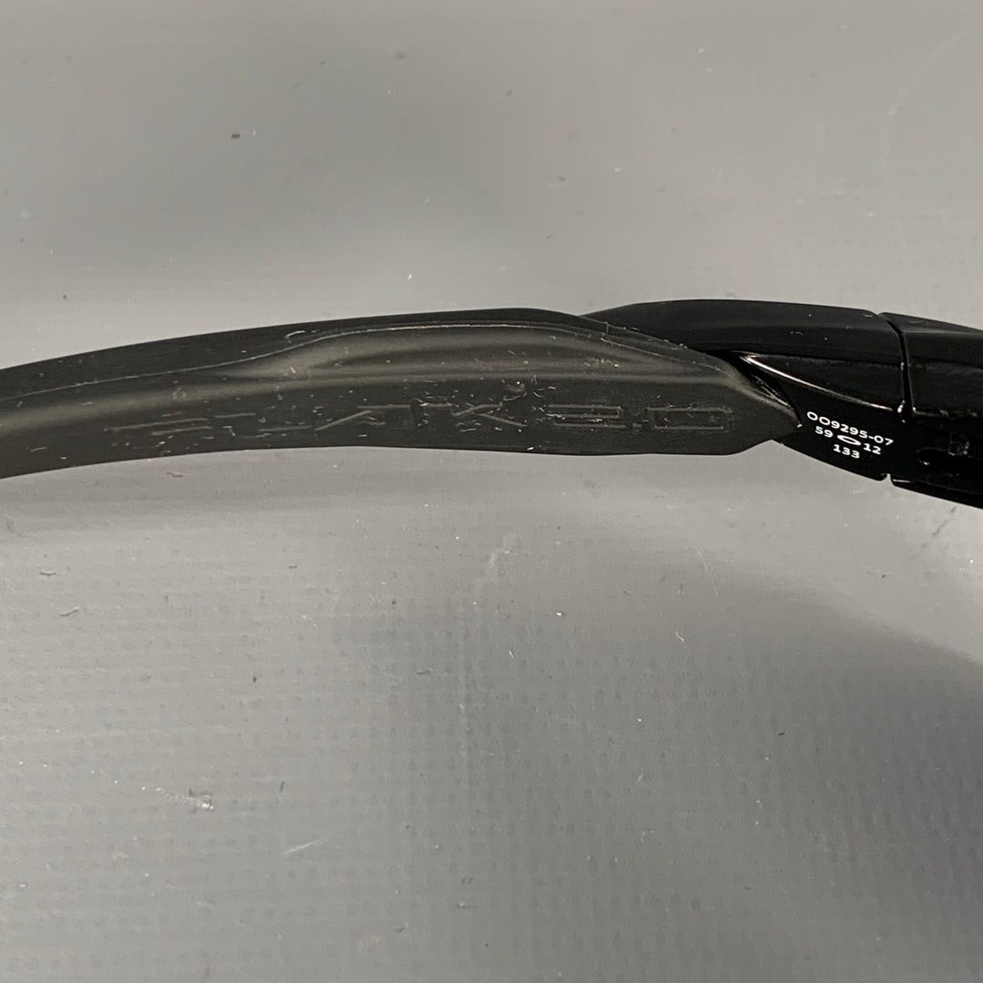 OAKLEY Flak Black Acetate Wrap Around Sunglasses