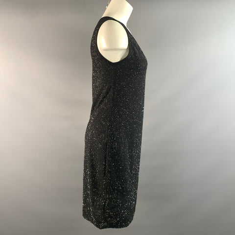MARC CAIN Size M Black Sequined BodyCon Knee Length Dress