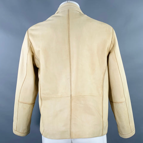 BOD & CHRISTENSEN Size 38 Yellow Leather Zip Up Jacket