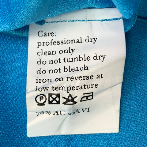 TALLER MARMO Size 4 Fantastica Blue Crepe Caftan Maxi Dress