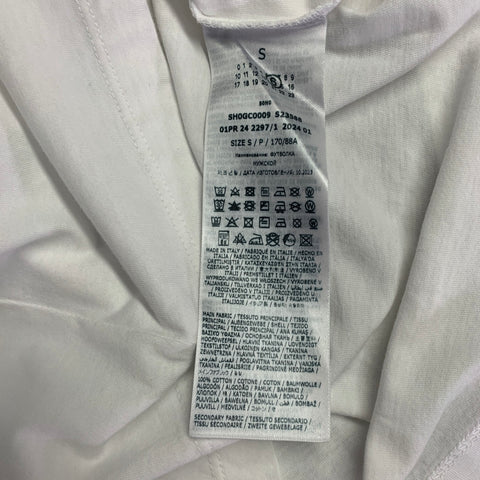 MAISON MARGIELA Size S White Black Graphic Cotton Long T-shirt