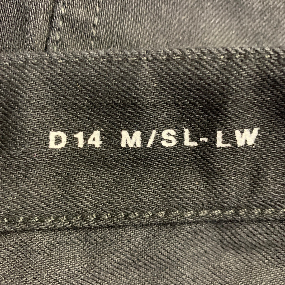 SAINT LAURENT Size 31 Black Denim Straight Slim Five Pockets Jeans