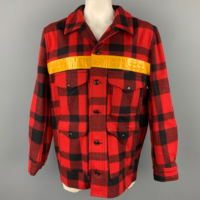 JUNYA WATANABE x FILSON Size XXL Red Black Buffalo Plaid Wool Jacket