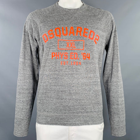 DSQUARED2 Size L Grey Red Logo Sweatshirt