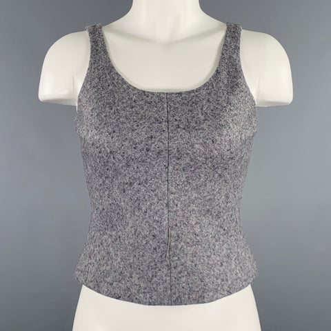 GEOFFREY BEENE Size 4 Grey Heather Sleeveless Casual Top