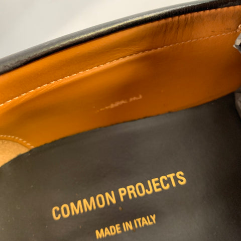 COMMON PROJECTS Size 12 Black Leather Slip On Penny Loafers