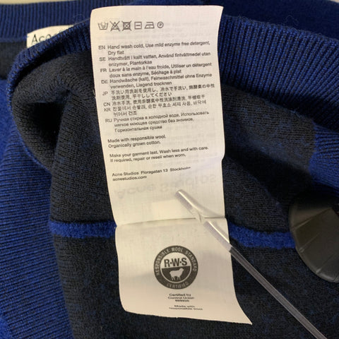 ACNE Size M Blue Wool Cotton Pull On Sweater